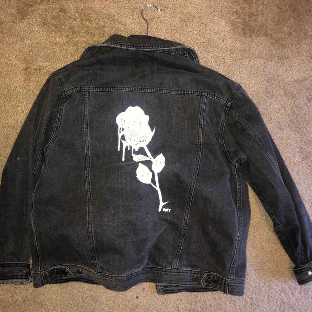 Charcoal Grey/Black Obey Denim Jacket